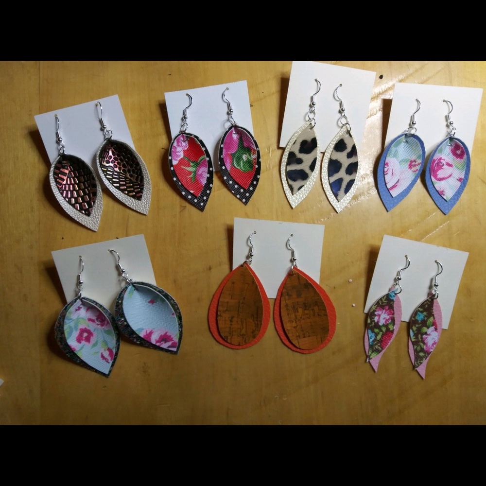 Faux leather earrings